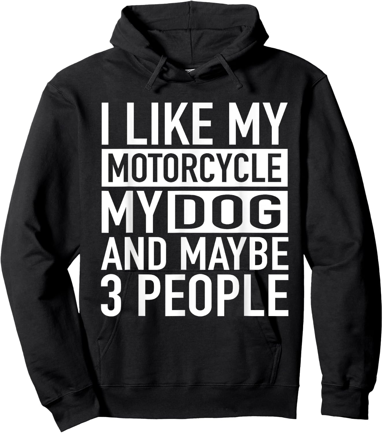 Funny Biker Shirt I like My Motorcycle, Dog & Maybe 3 People Women Hoodie - Hoodie | Black