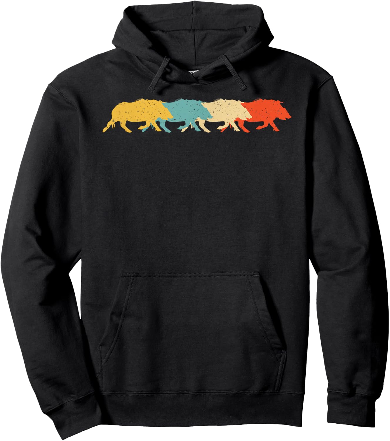 Boar Vintage Retro Pig Hog Tusk Lover 60s 70s Gift Hoodie - Hoodie | Black