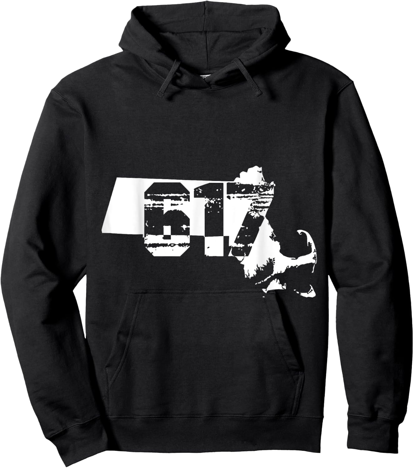Boston Massachusetts 617 Area Code Hoodie - Hoodie | Black