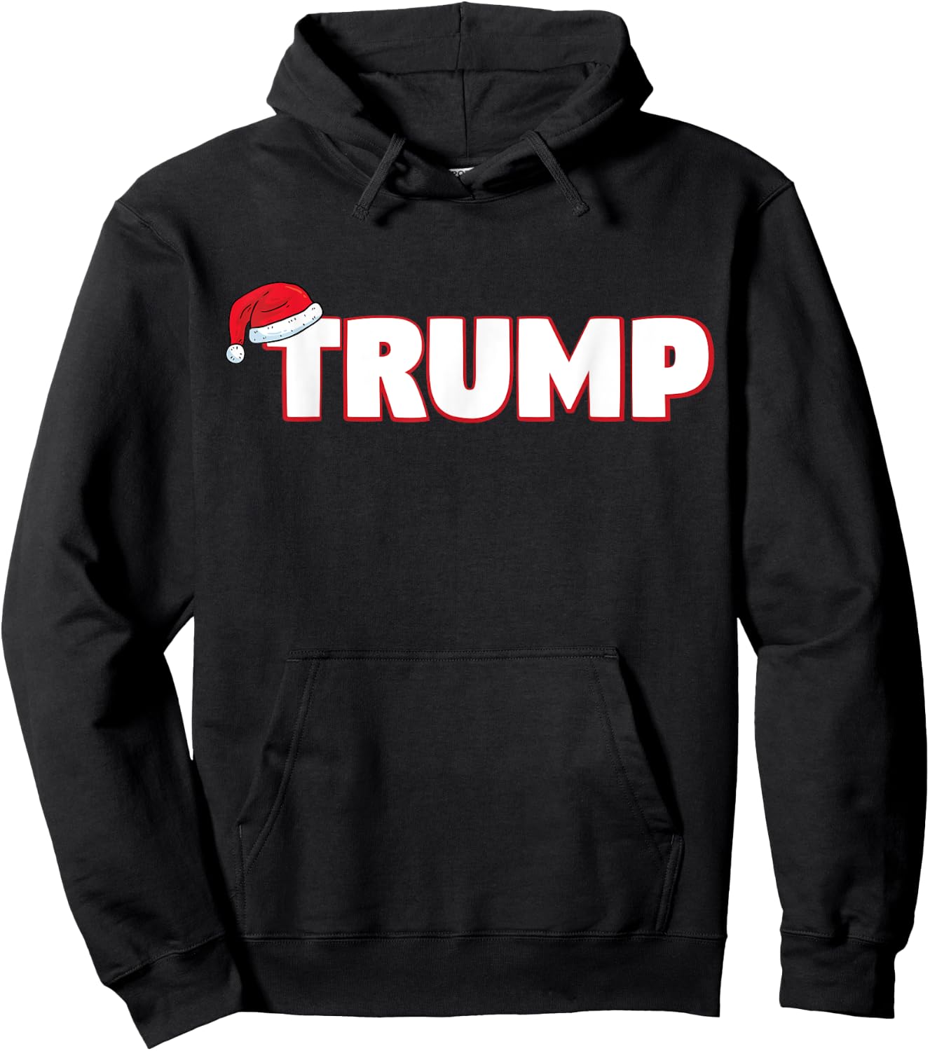 Santa Hat Trump Xmas Funny Christmas Trump Hoodie - Hoodie | Black