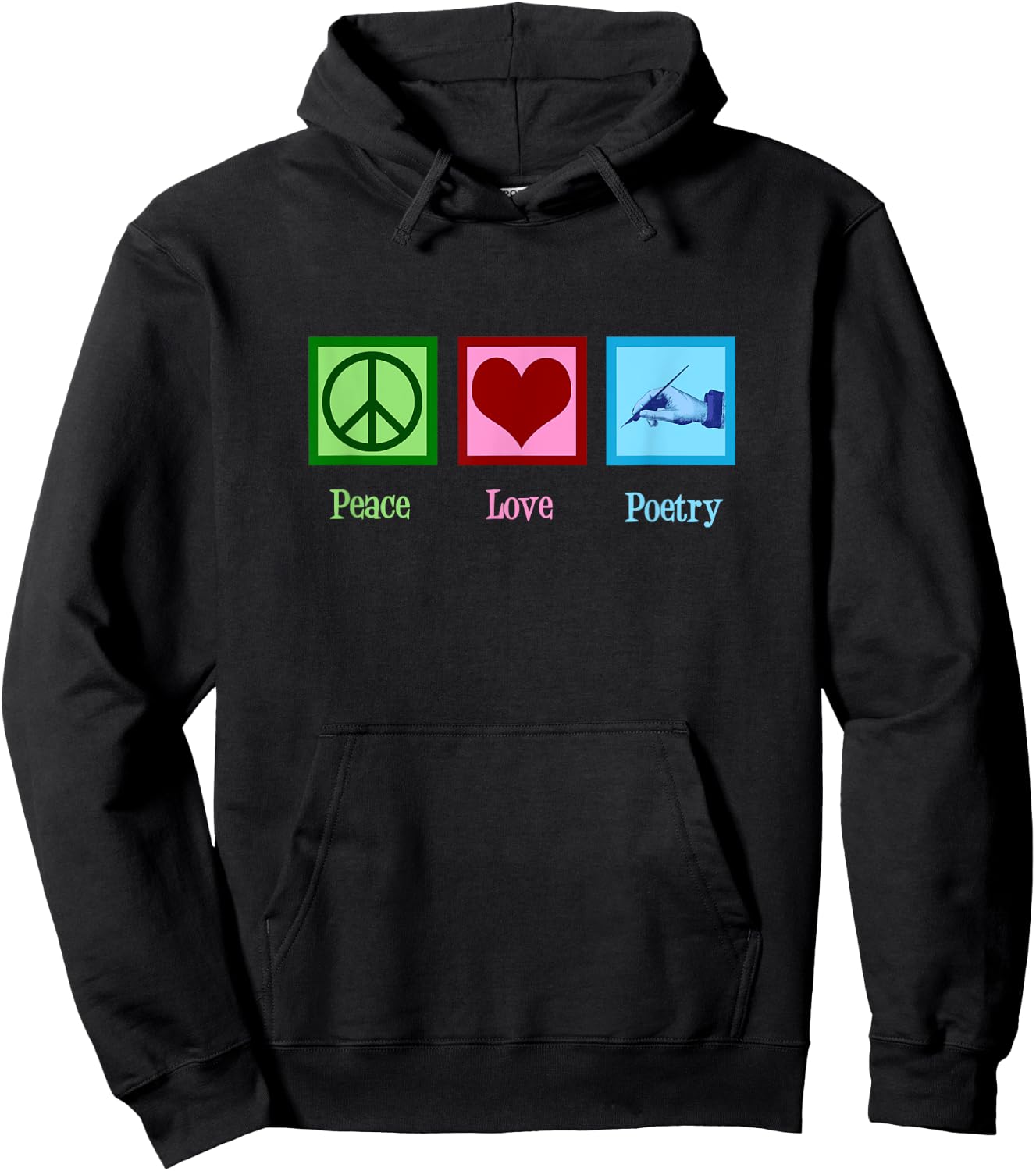 Peace Love Poetry Pretty Poet Hoodie - Hoodie | Black