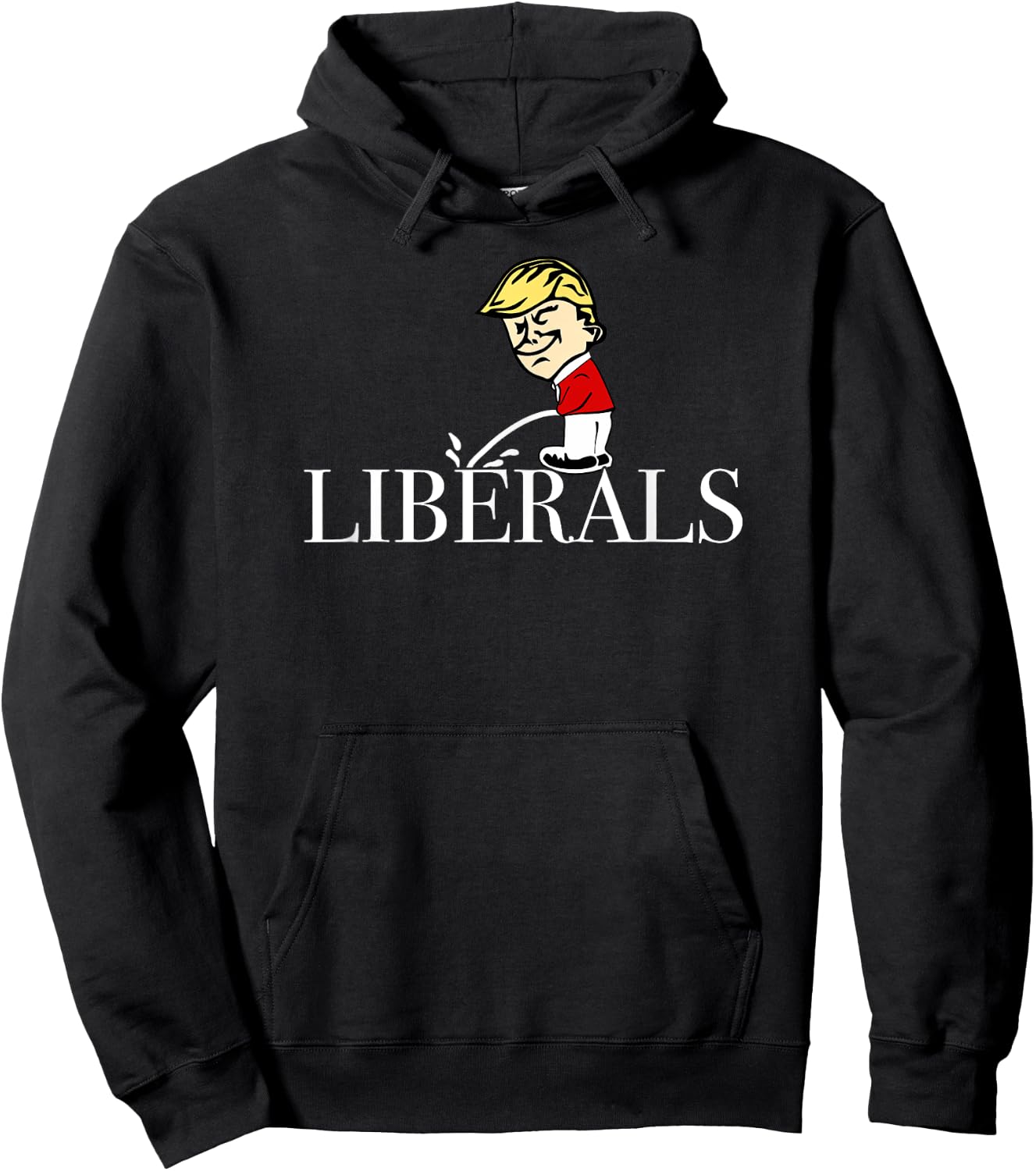 Anti Liberal Republican Pro Trump Peeing On Liberals Hoodie - Hoodie | Black