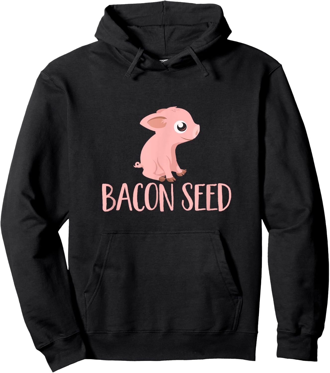 Bacon Seed Piggie Funny Pig Graphic Food Lover Cool Novelty Hoodie - Hoodie | Black