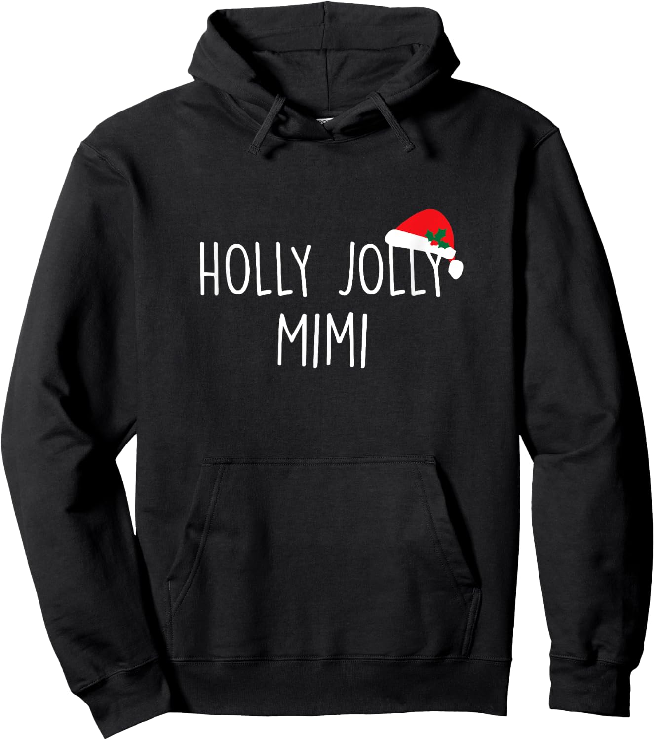 Holly Jolly Mimi Shirt Cute Holiday Christmas Gift Family Hoodie - Hoodie | Black