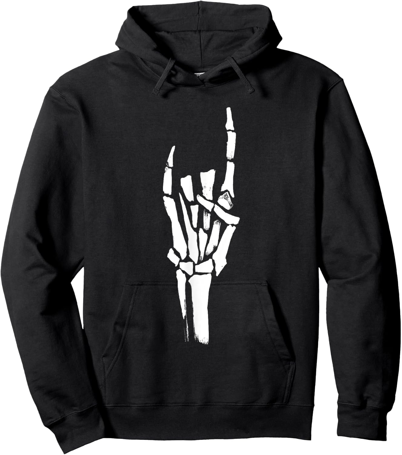 Rock On Skeleton Hand Hoodie - Hoodie | Black