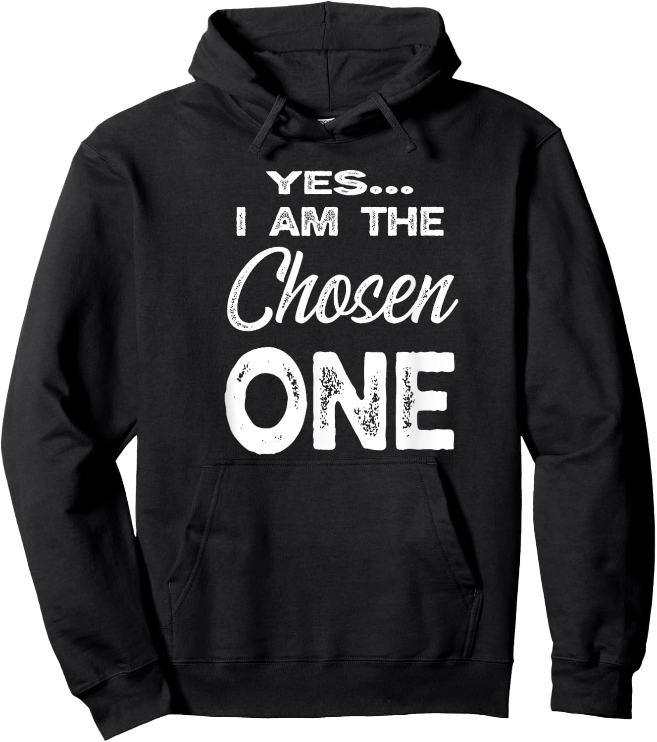 The Chosen One Family Adoption Gifts I Am The Chosen One -Adults Black Small Classic Fit Short Sleeve Modern Letter Print Family Vacation Sports Walking Hoodie - Hoodie | Black
