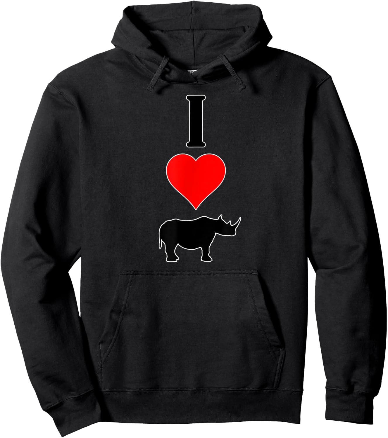 I Love (Heart) Rhinos Endangered Animals Rhinoceros Hoodie - Hoodie | Black
