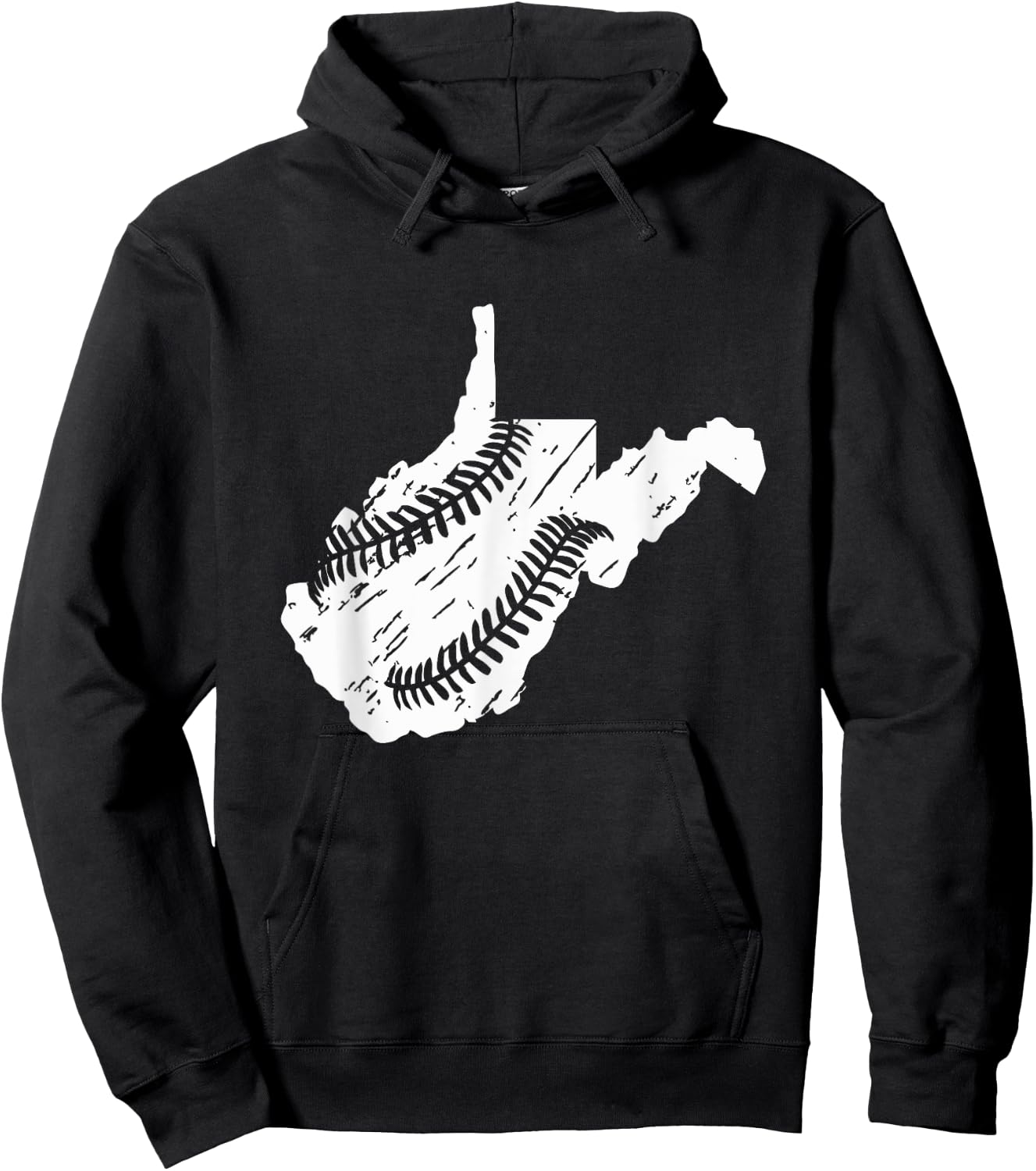 West Virginia Baseball Laces , women, kids Hoodie - Hoodie | Black