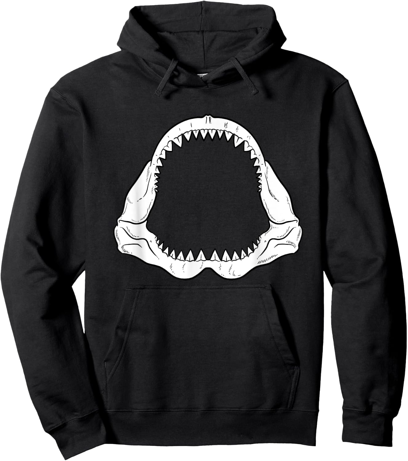 Open Shark Jaws, Bones and Teeth Hoodie - Hoodie | Black