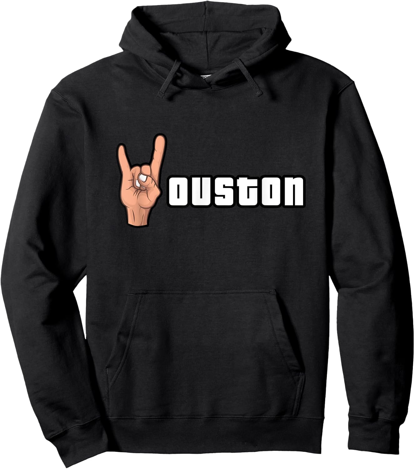 Houston Ouston Hand Gesture For Houston Lovers Texas Hoodie - Hoodie | Black