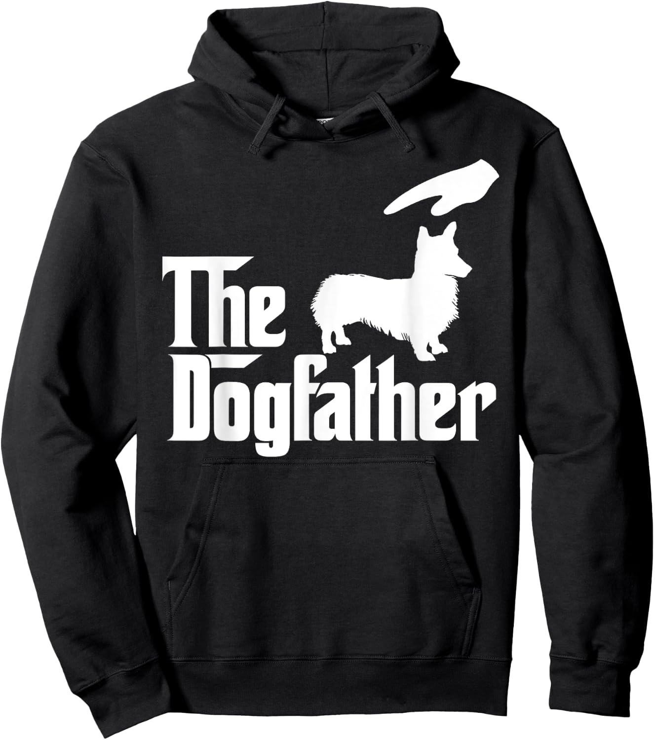 Corgi Dog Dad The DogFather Funny Dogs Lovers Women Kids Hoodie - Hoodie | Black