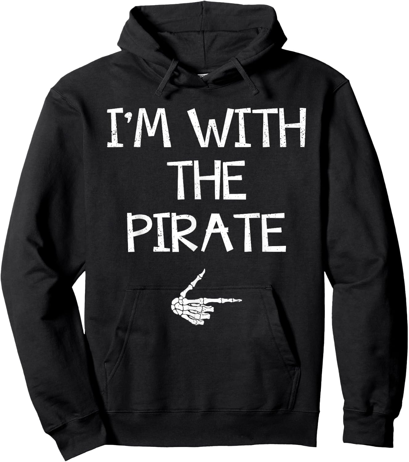 I'm With The Pirate Easy Halloween Costume Couples Matching Hoodie - Hoodie | Black