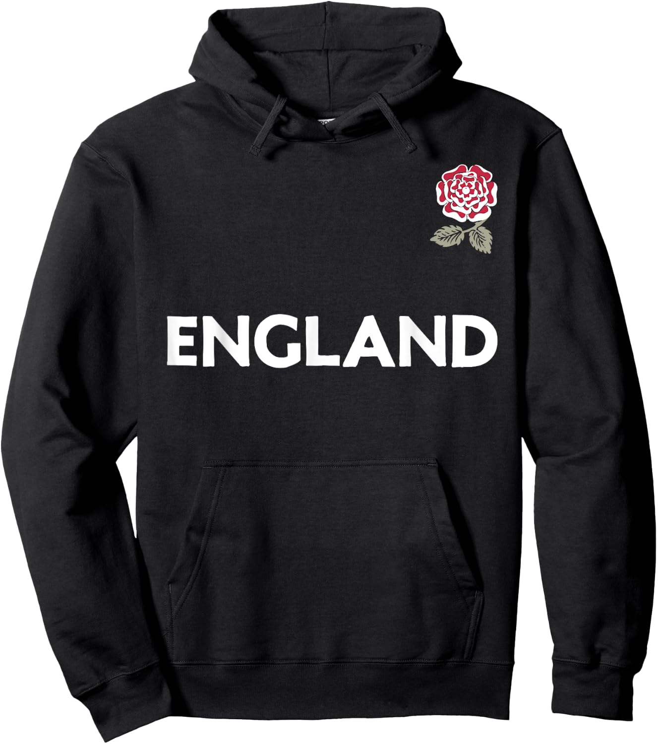 England Rugby Style (Vintage Rose Crest) Hoodie - Hoodie | Black