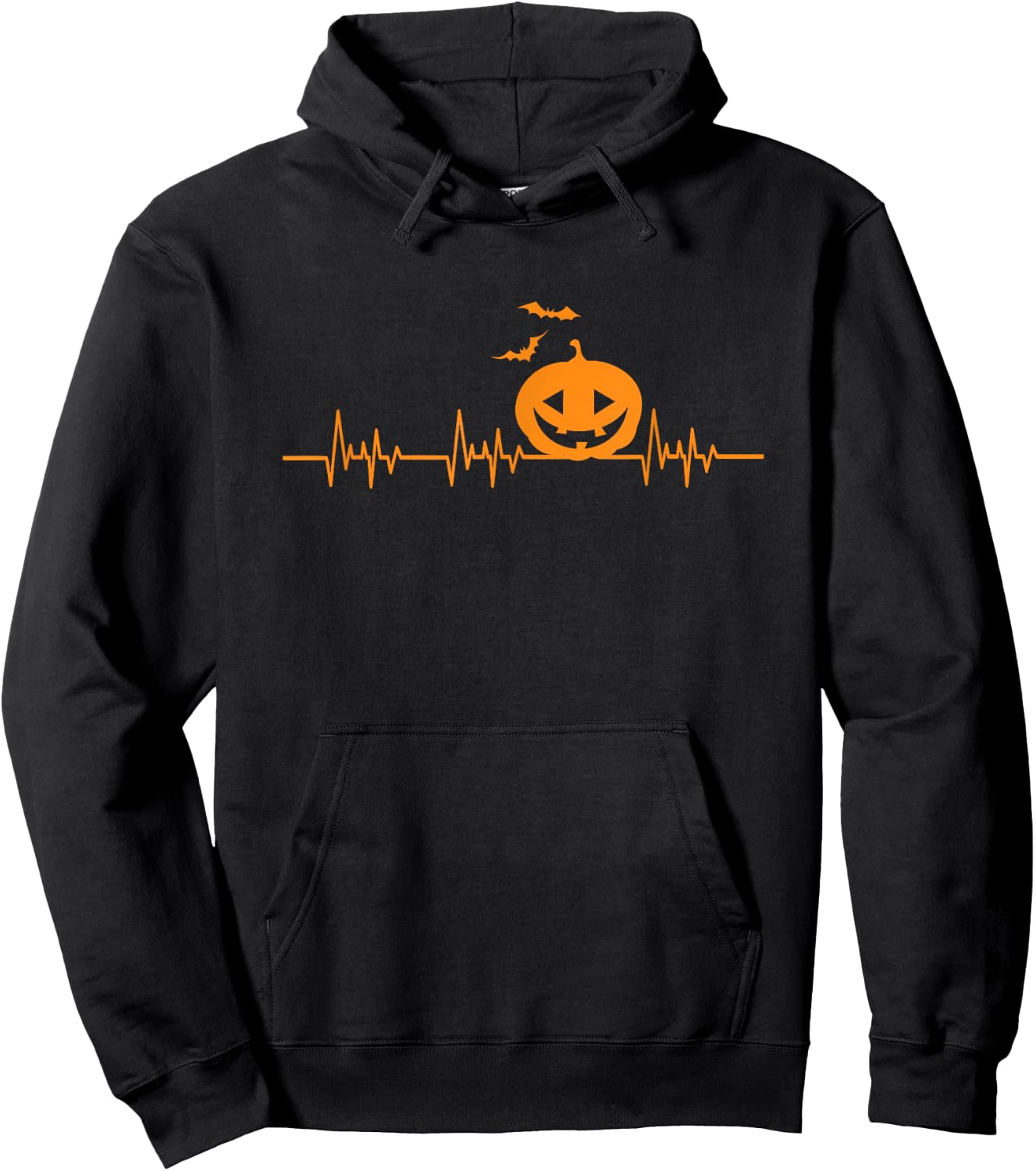 Carved Pumpkin Halloween Heartbeat Nurse Hoodie - Hoodie | Black