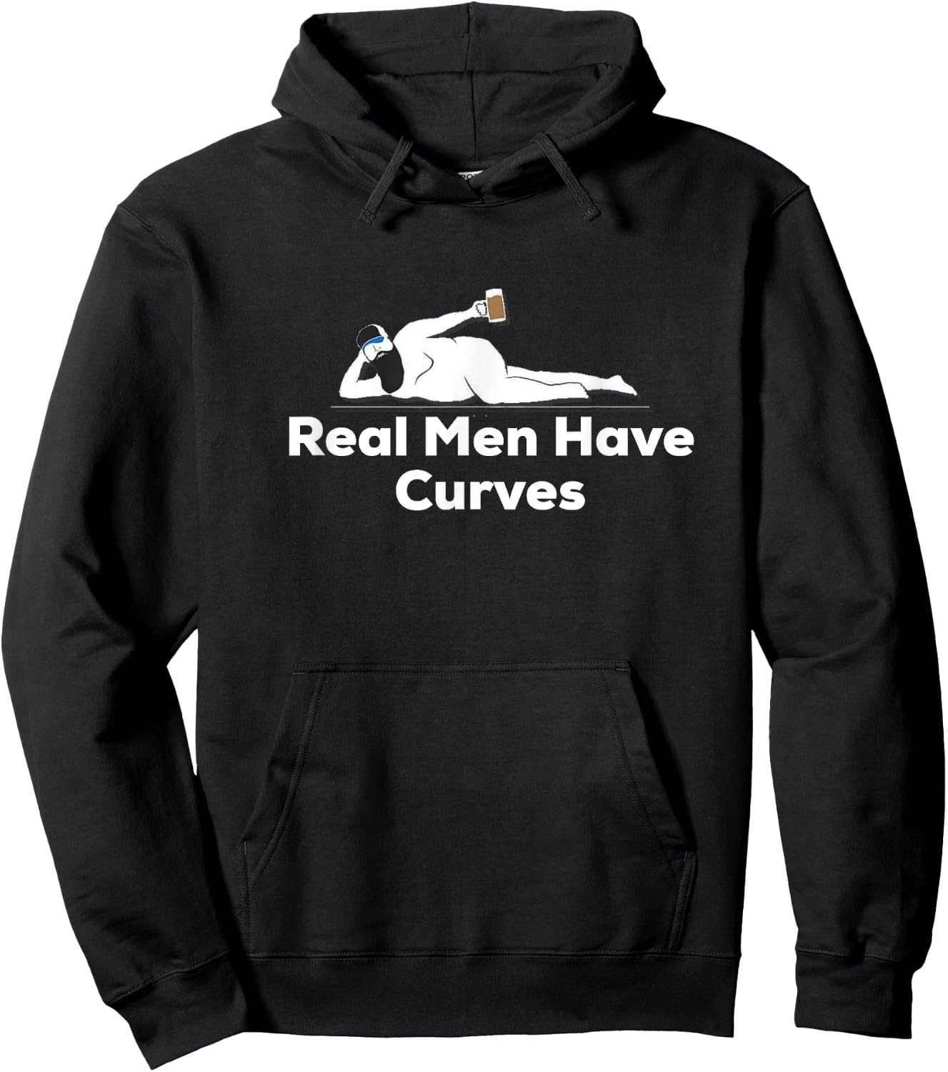 Real Men Have Curves Dad Body Hoodie - Hoodie | Black