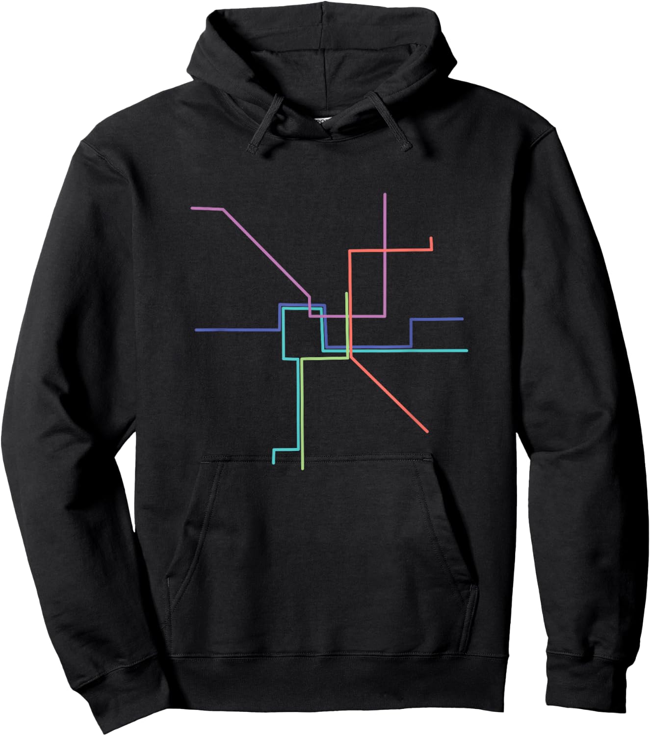 Minimalist Washington DC City Underground Metro Map Hoodie - Hoodie | Black