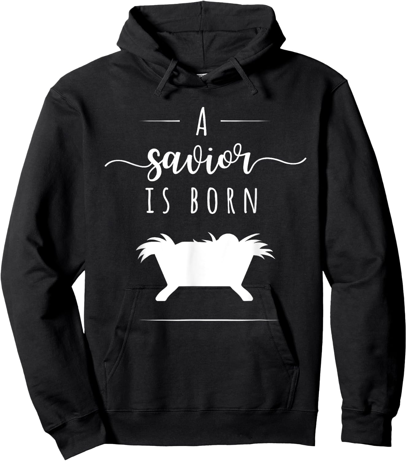 A Savior is Born Christian Jesus Nativity Christmas T Shirt Hoodie - Hoodie | Black