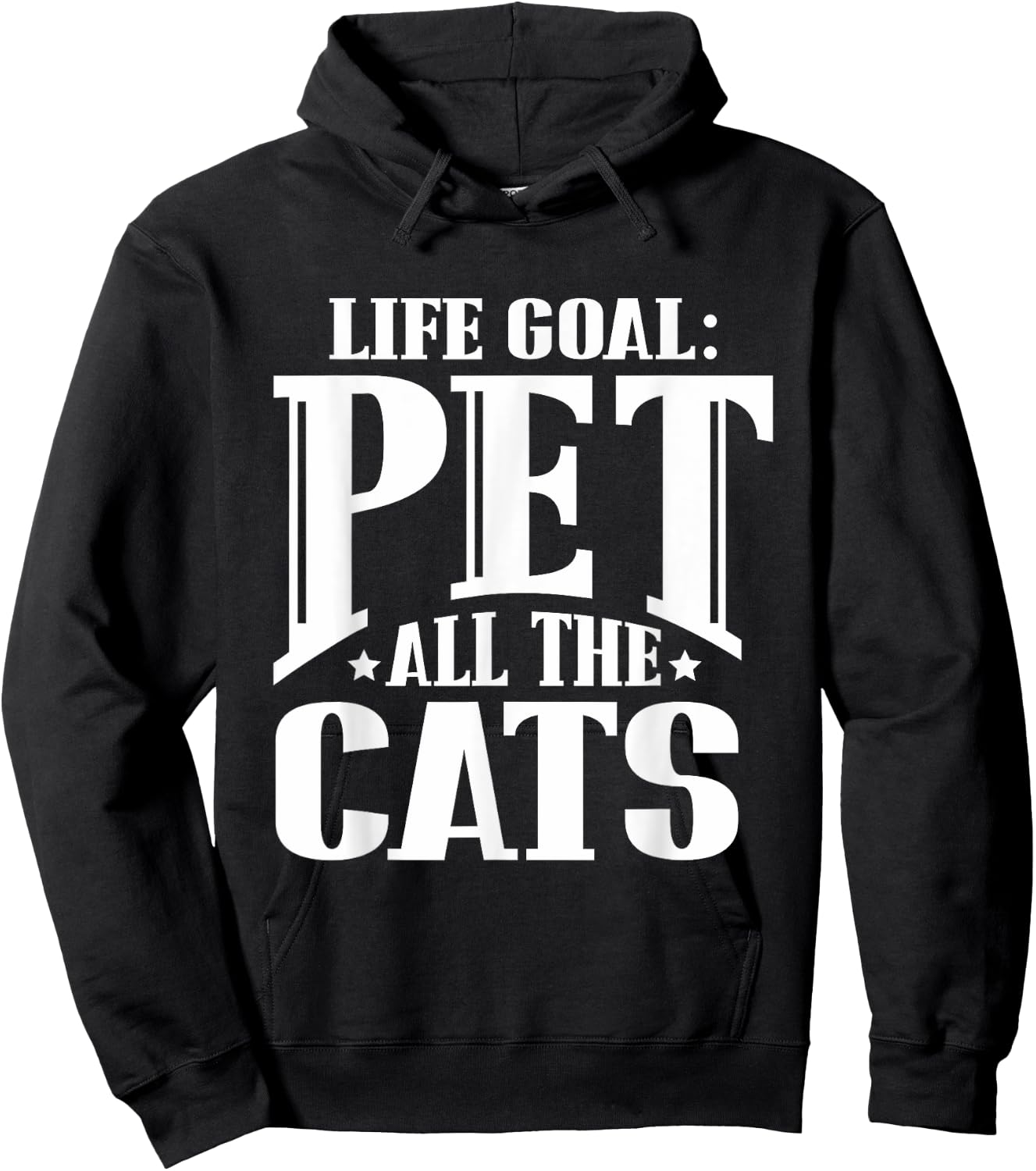 Life Goal Pet All The Cats Funny Cat Lover T Shirt Women Girls Kids Hoodie - Hoodie | Black