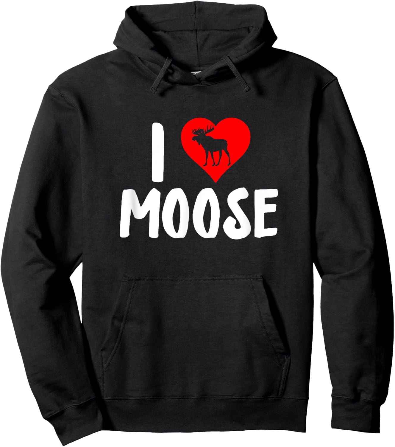 I Love Moose - Moose Lover Hoodie - Hoodie | Black