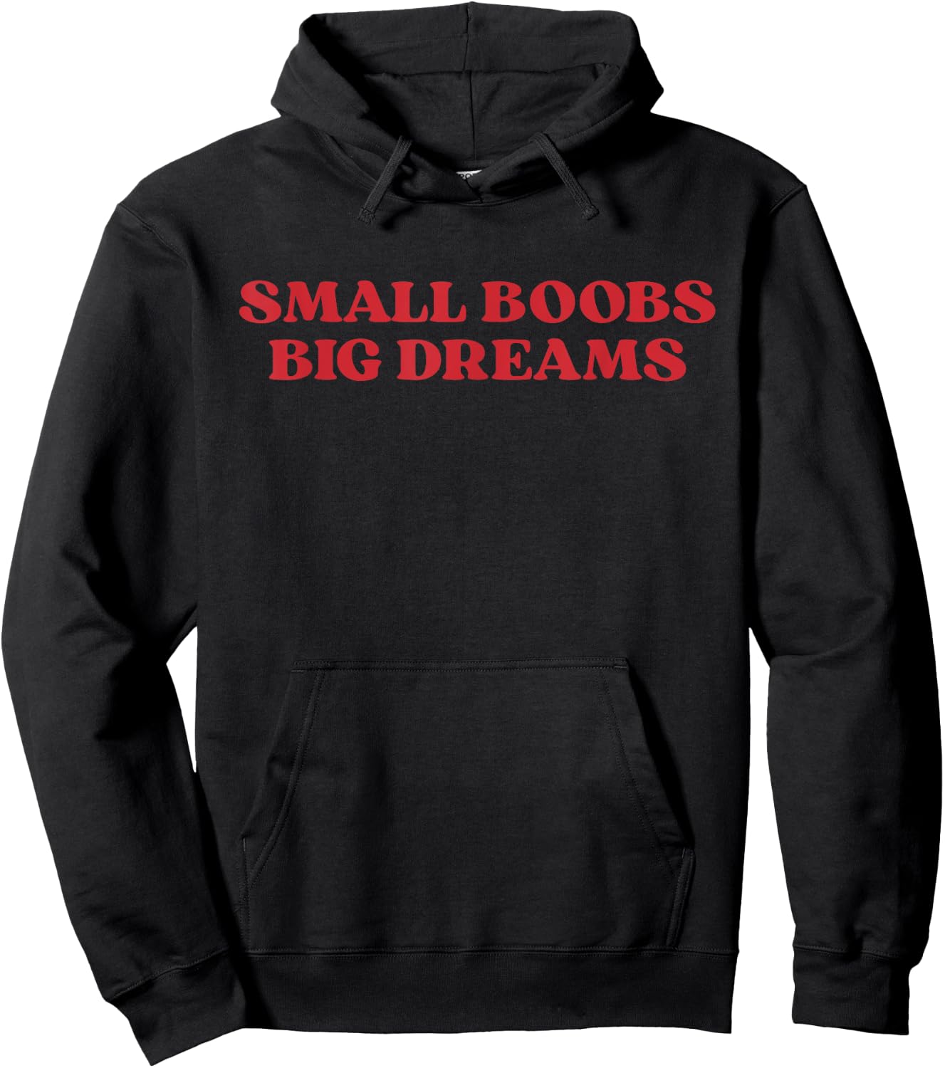 Small Boobs Big Dreams Humor Girls Funny Saying Sarcastic Hoodie - Hoodie | Black