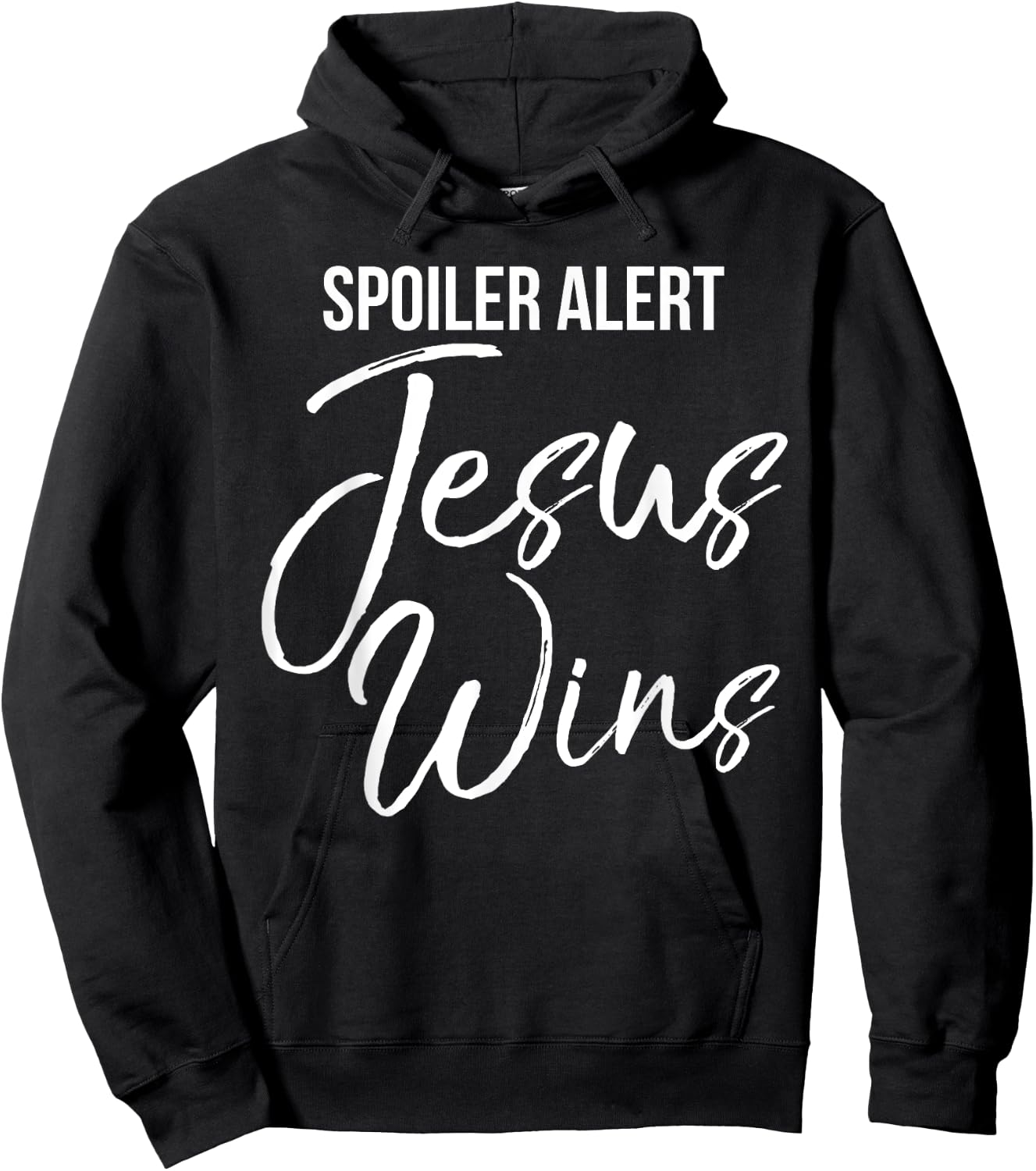 Spoiler Alert Jesus Wins Shirt Vintage Bold Christian Hoodie - Hoodie | Black