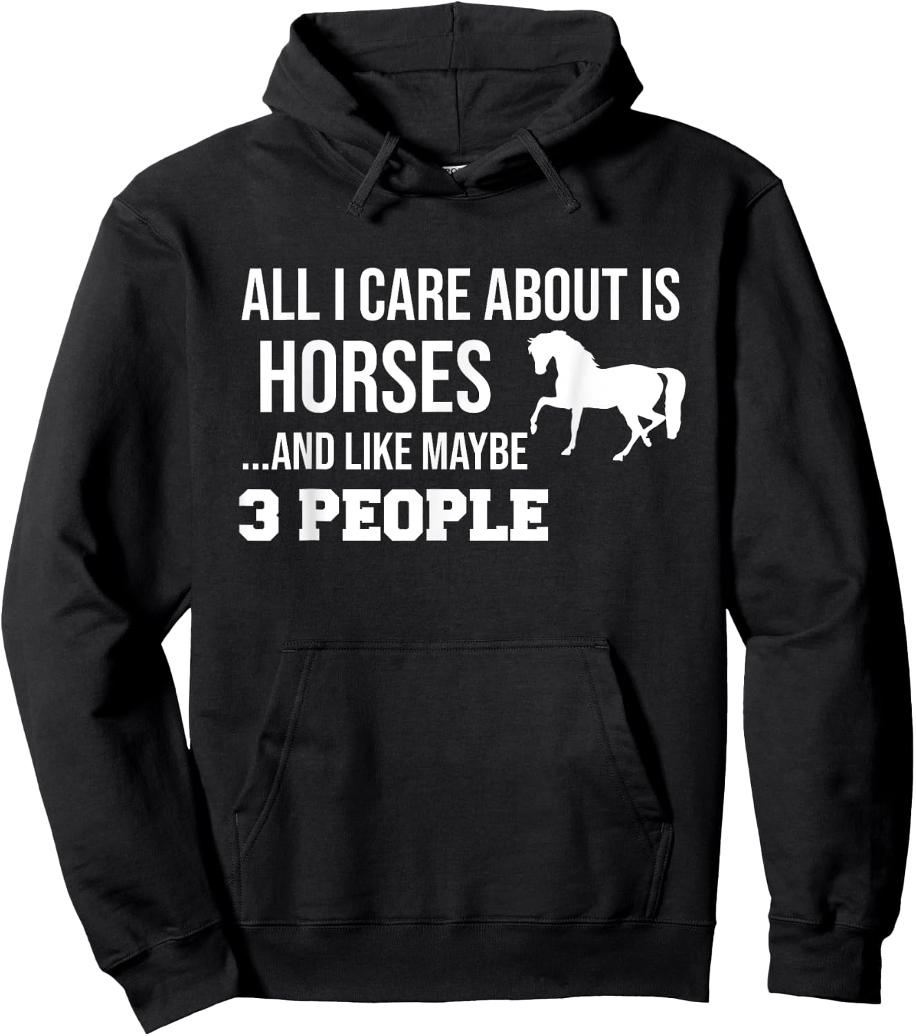Funny Cute Horse Shirt Gift Men Women Teens Hoodie - Hoodie | Black