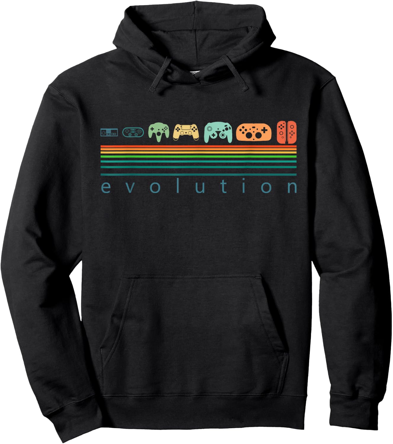 Retro Game Controller Evolution Shirt 80s 90s Game Lover Hoodie - Hoodie | Black