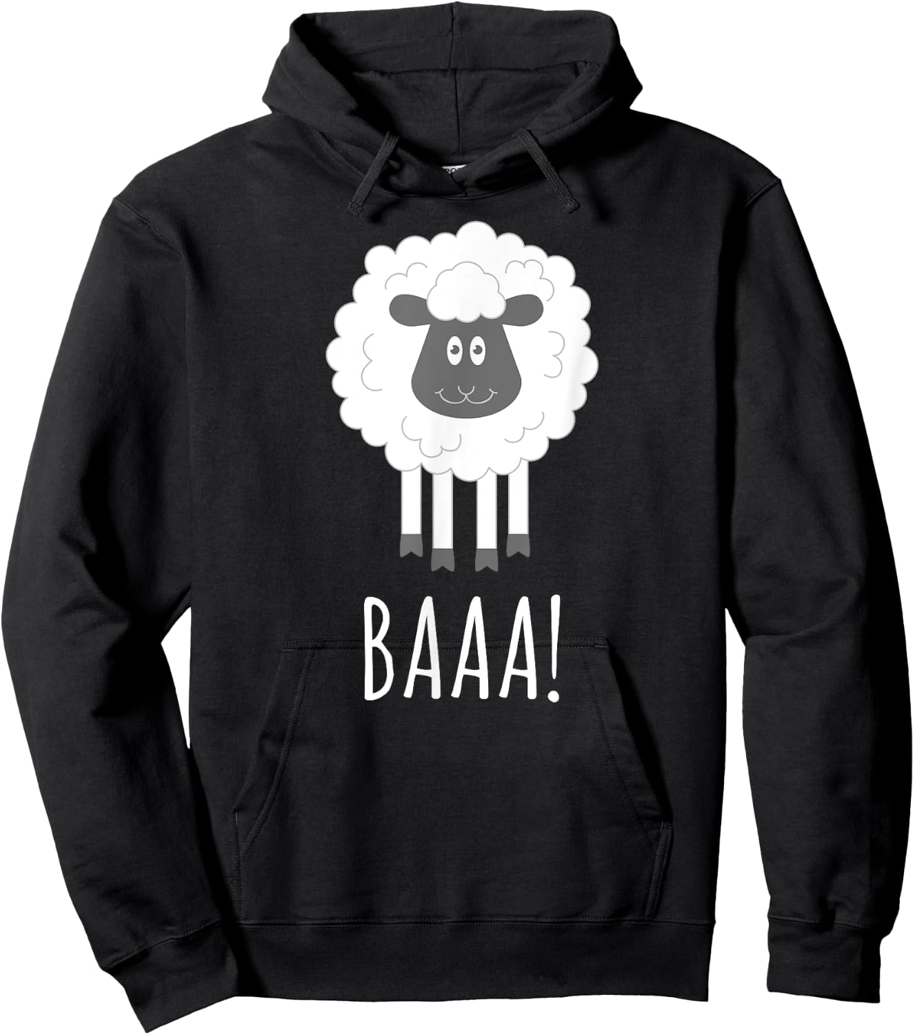 Baa Baaa Cute Fluffy Sheep Lovers Cartoon Shirt Hoodie - Hoodie | Black