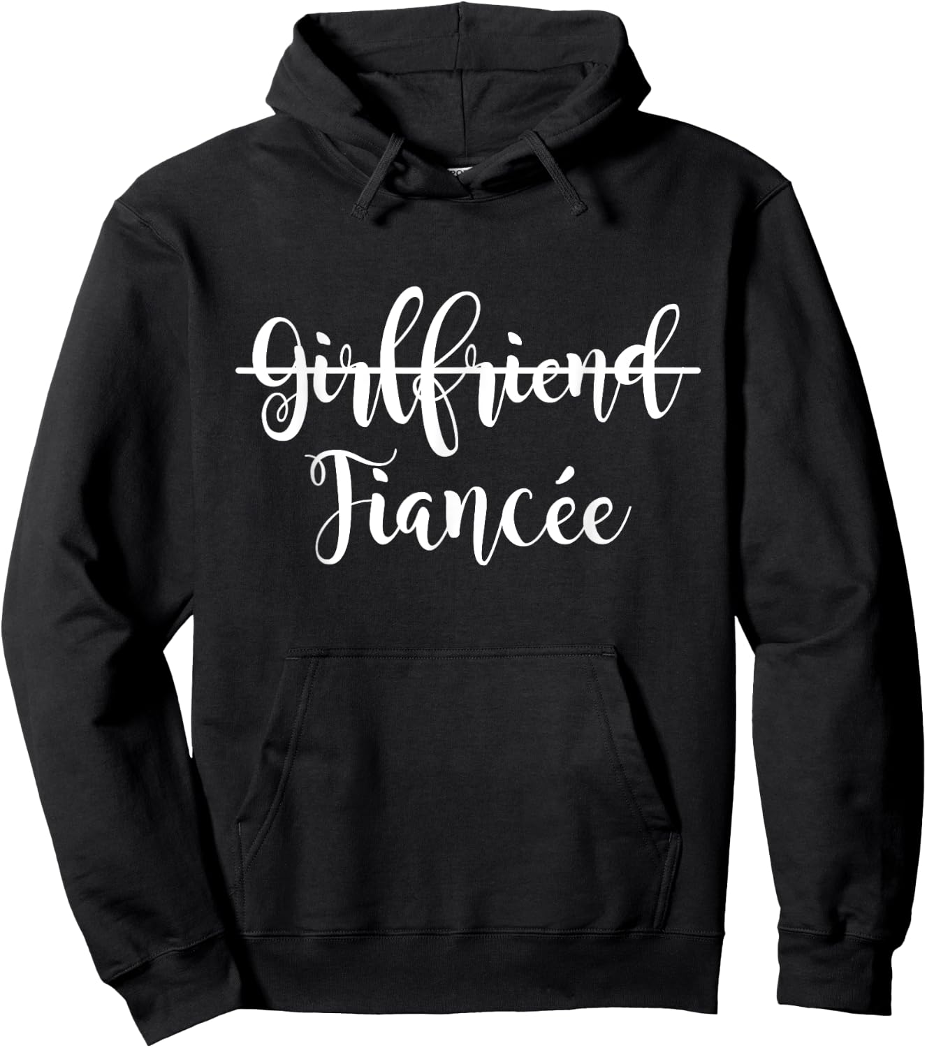 Girlfriend Fiancee Matching Couple Engagement Just Engaged Hoodie - Hoodie | Black