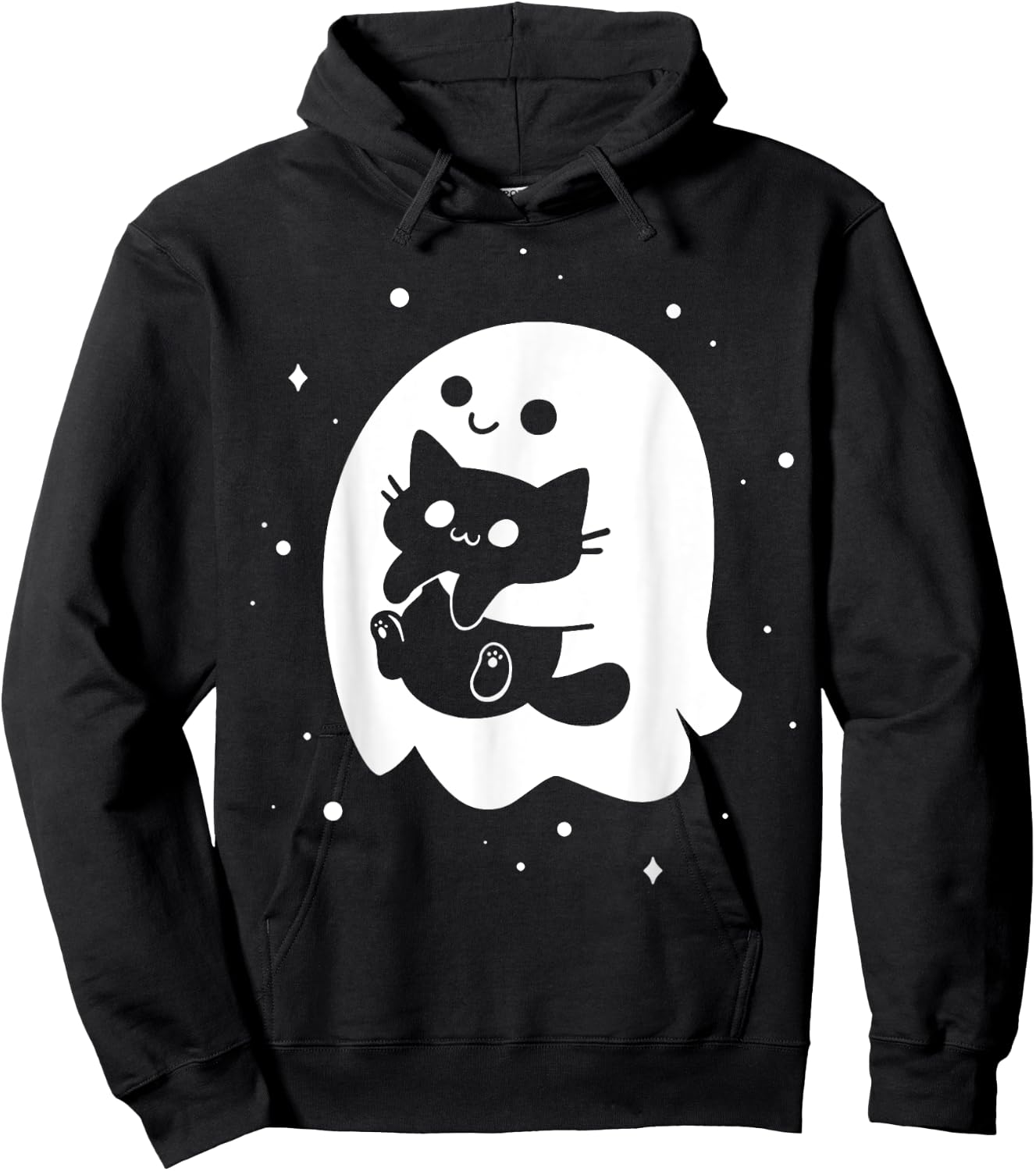 Ghost Spooky Cat Snatcher Hoodie - Hoodie | Black