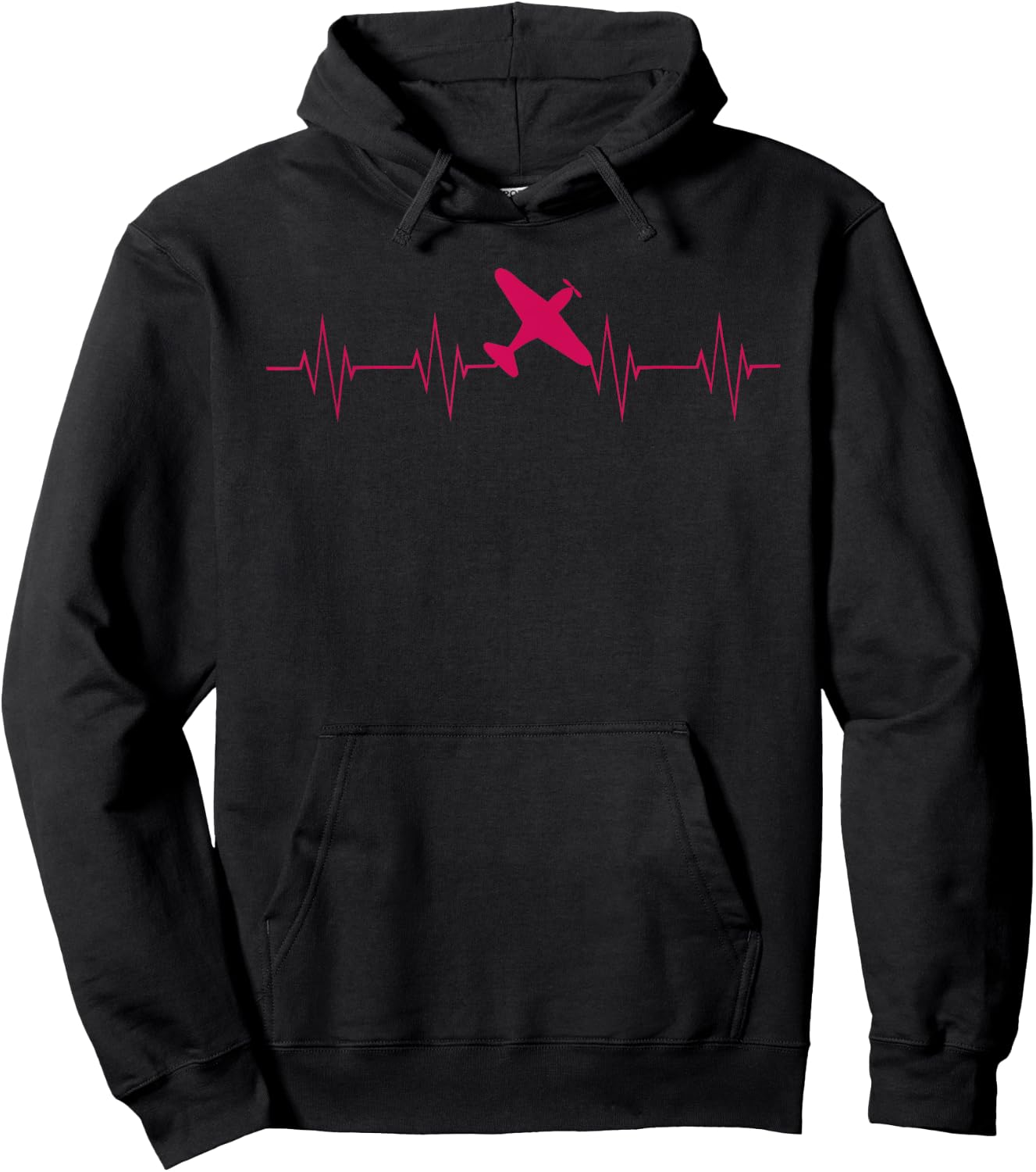 Pilot Airplane heartbeat Hoodie - Hoodie | Black