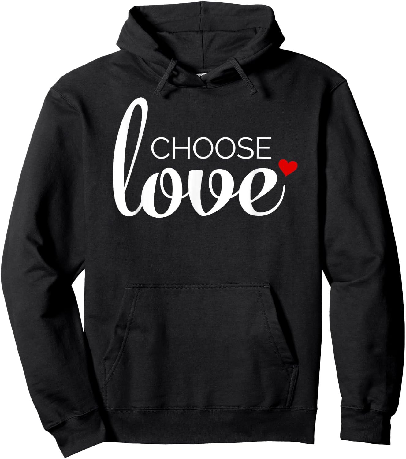 Choose Love with Red Heart - Inspirational Hoodie - Hoodie | Black