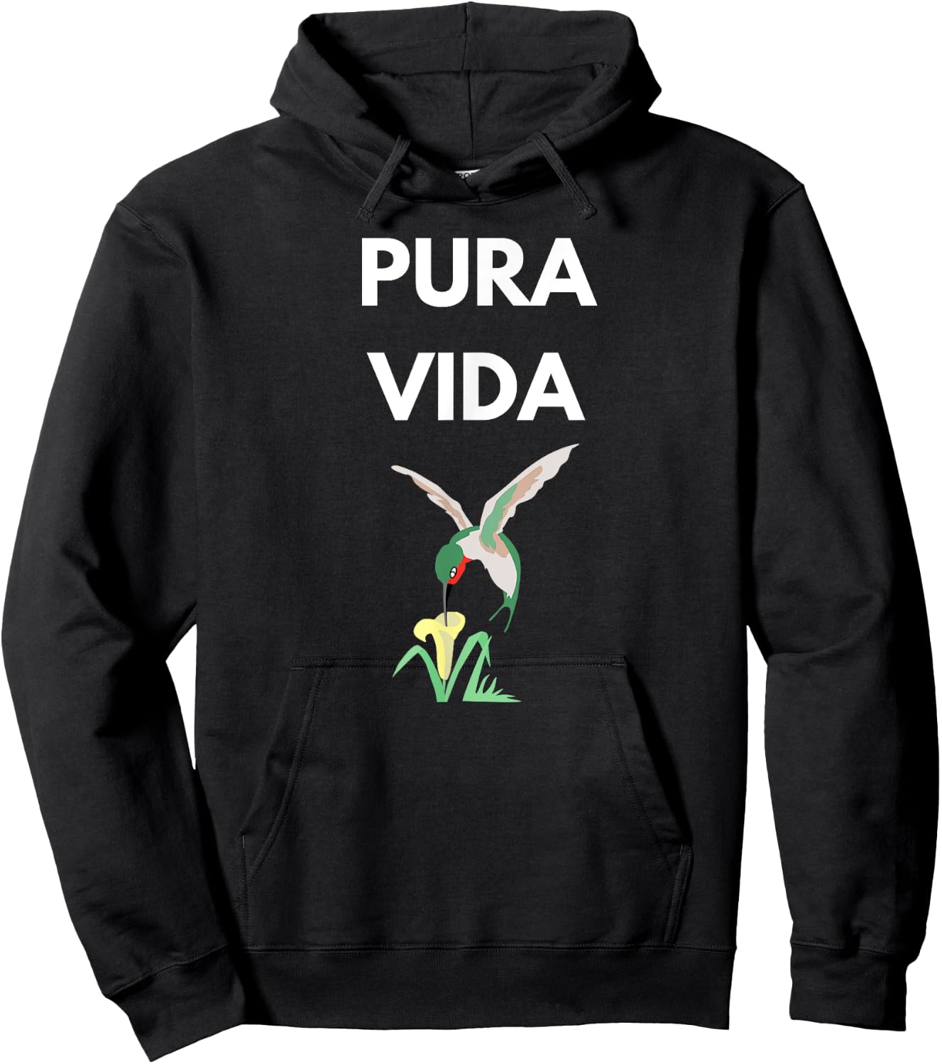 Pura Vida Costa Rica Pure Life Hummingbird Hoodie - Hoodie | Black