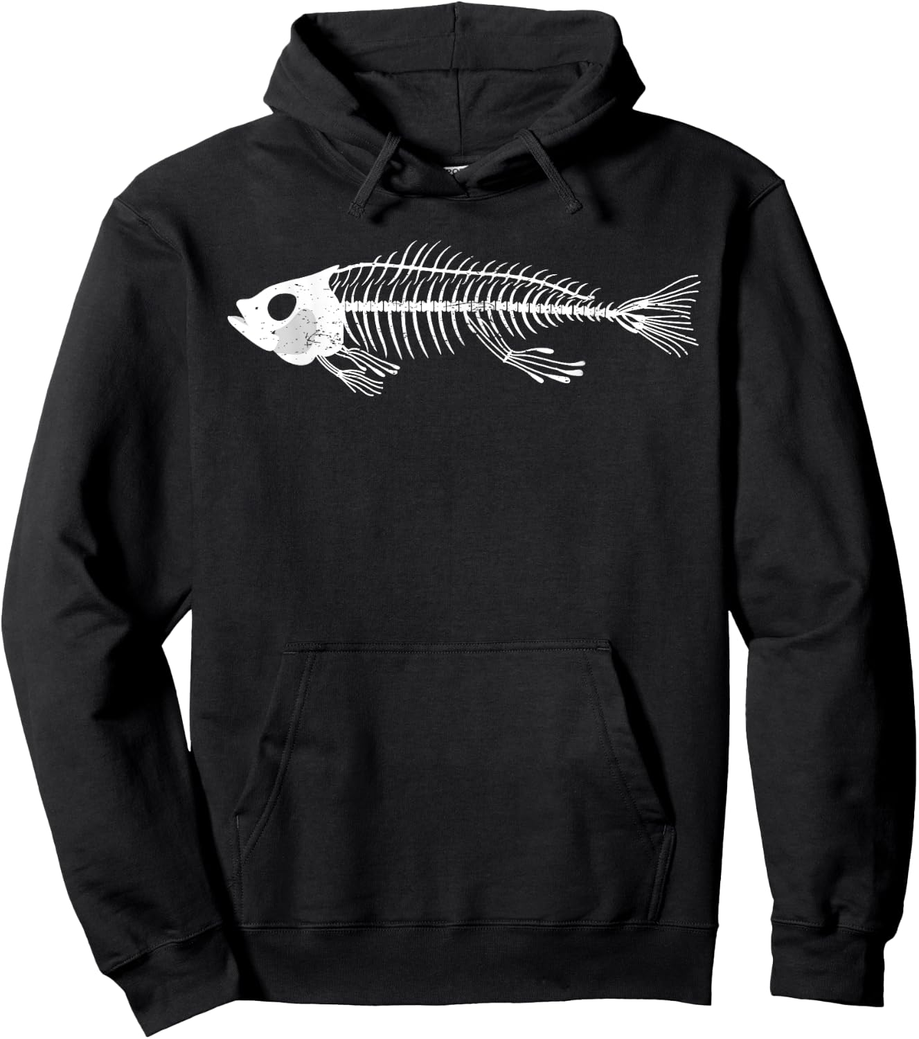 Funny Fish Bones Fisherman Skeleton Fish Animal Hoodie - Hoodie | Black