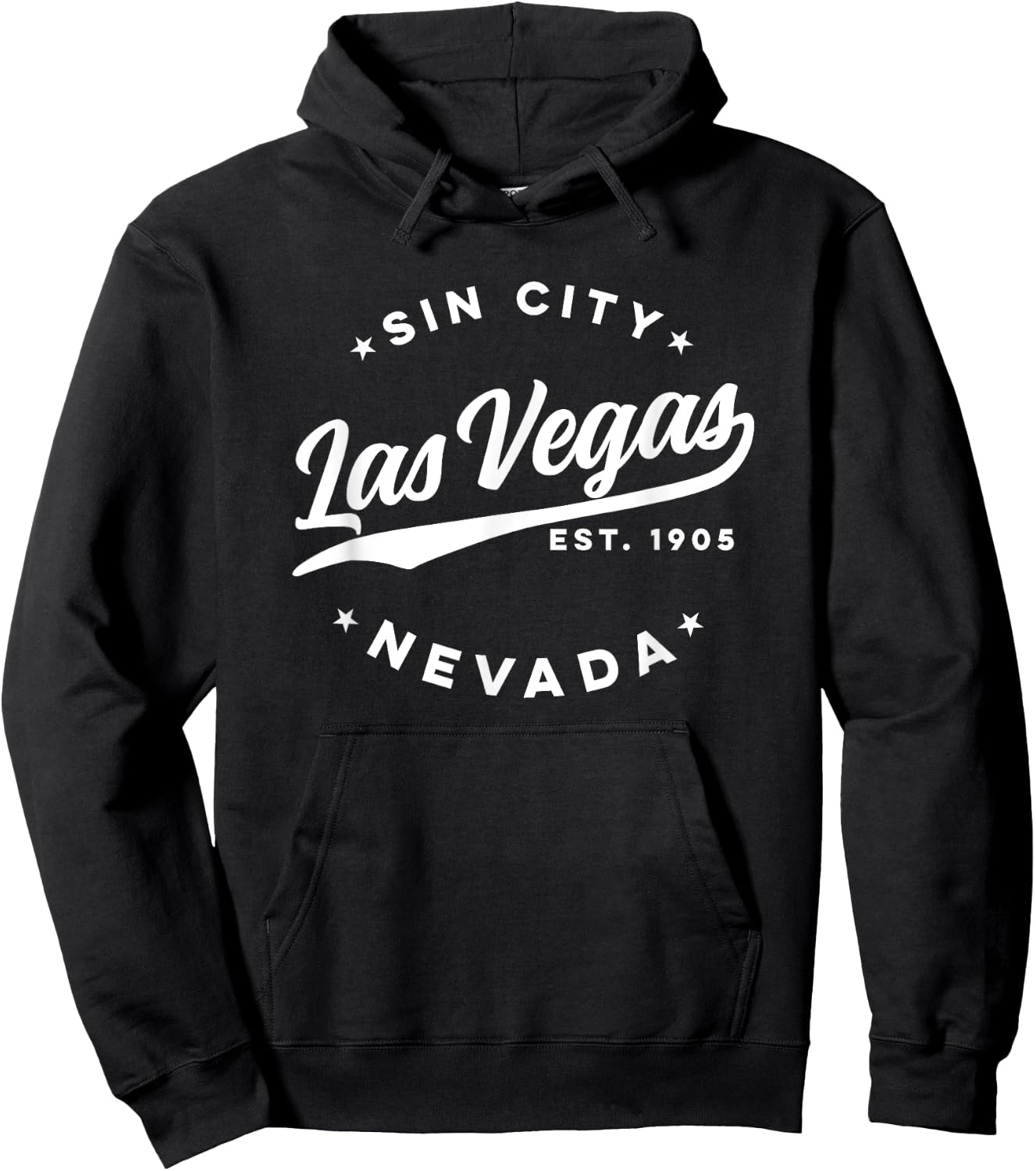 Vintage Las Vegas Sin City Nevada White Text Hoodie - Hoodie | Black