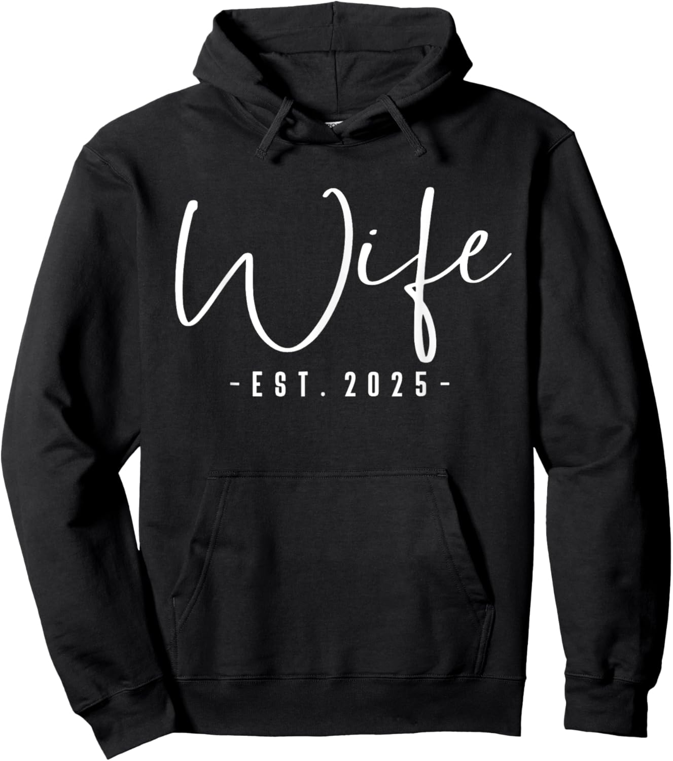 Wife Est 2025 Just Married Bride Honeymoon Couple Wedding Hoodie - Hoodie | Black