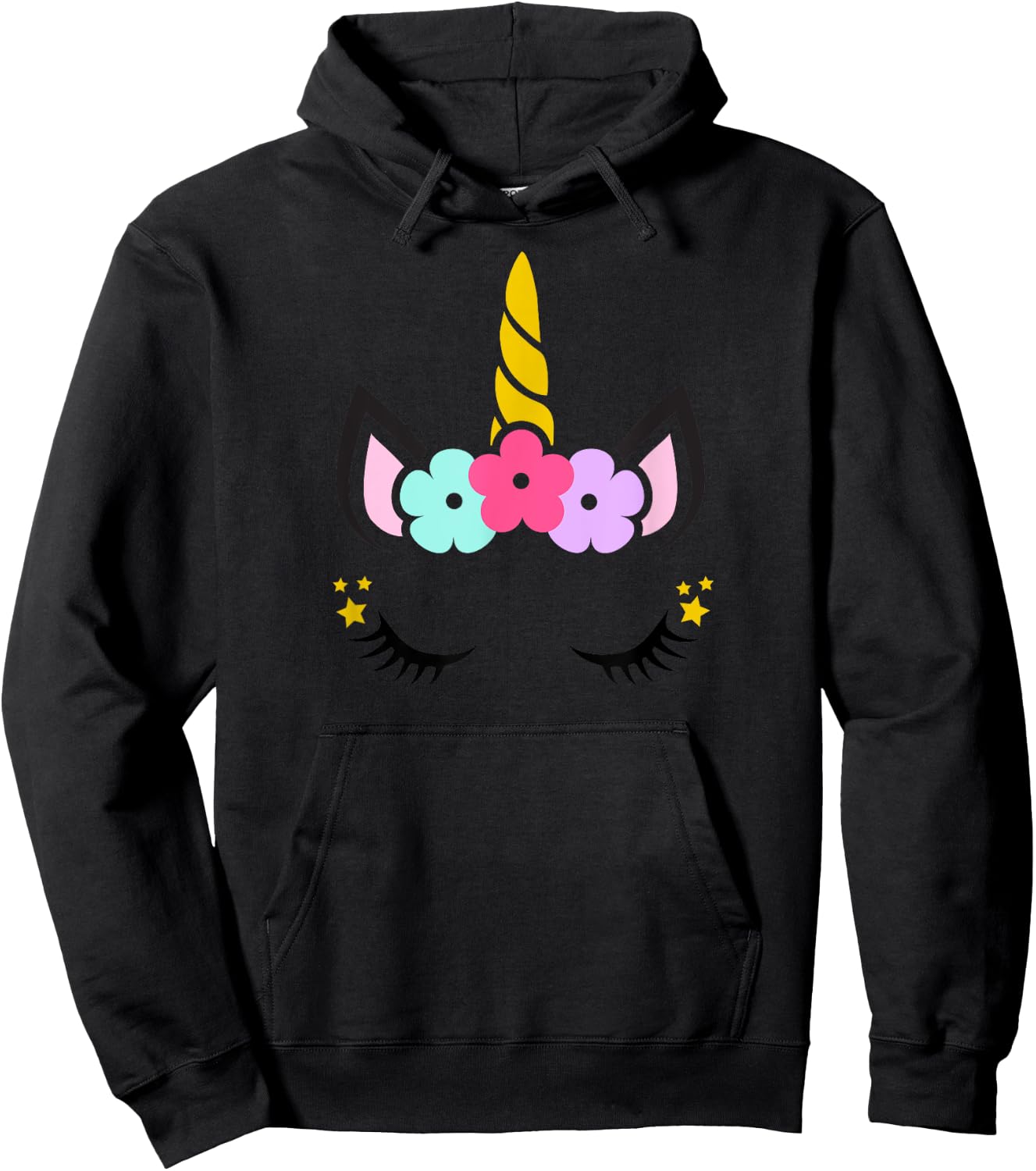 Unicorn Face Birthday Hoodie - Hoodie | Black
