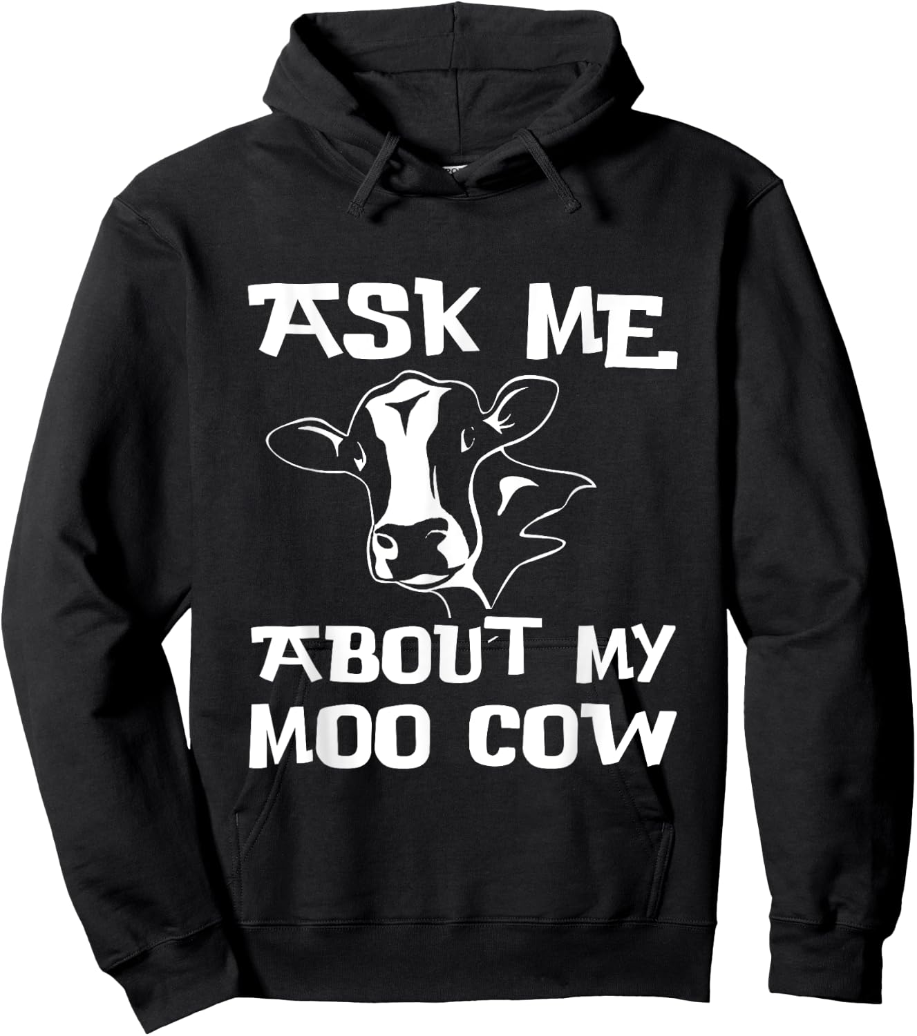 Ask me about my moo cow Farmer Kids Fun Hoodie - Hoodie | Black