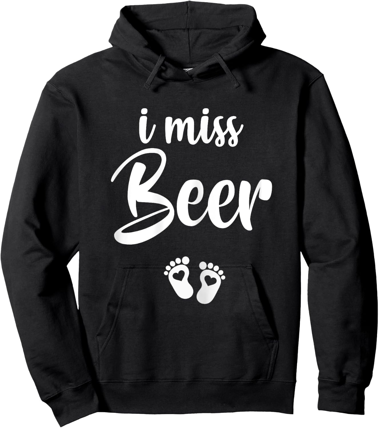 I Miss Beer Pregnancy Pregnant Announcement Gift Hoodie - Hoodie | Black