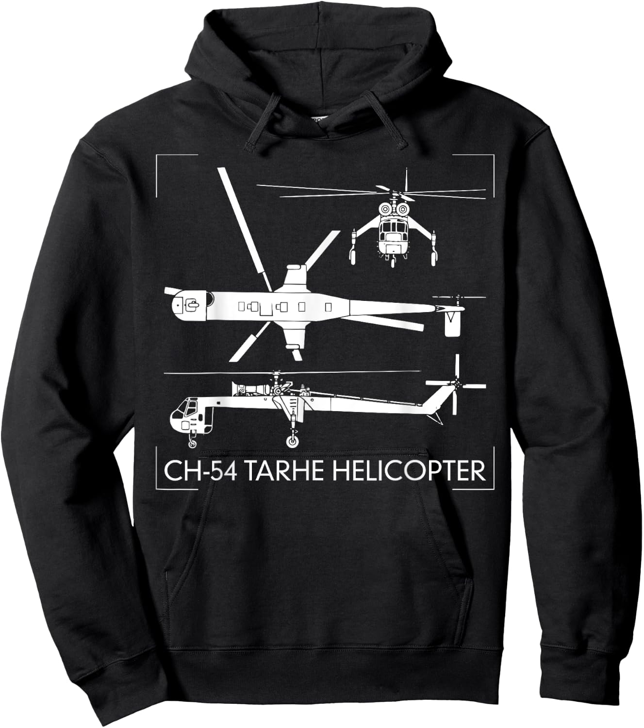 CH-54 Tarhe Helicopter Gift S-64 Skycrane Hoodie - Hoodie | Black