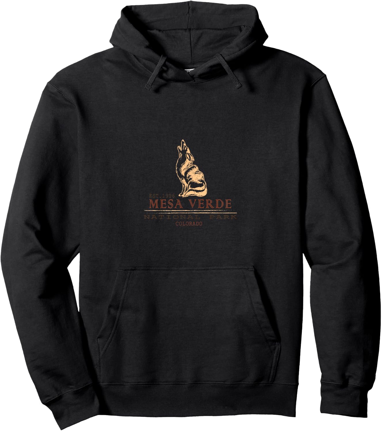 Cool Coyote Mesa Verde National Park Hoodie - Hoodie | Black