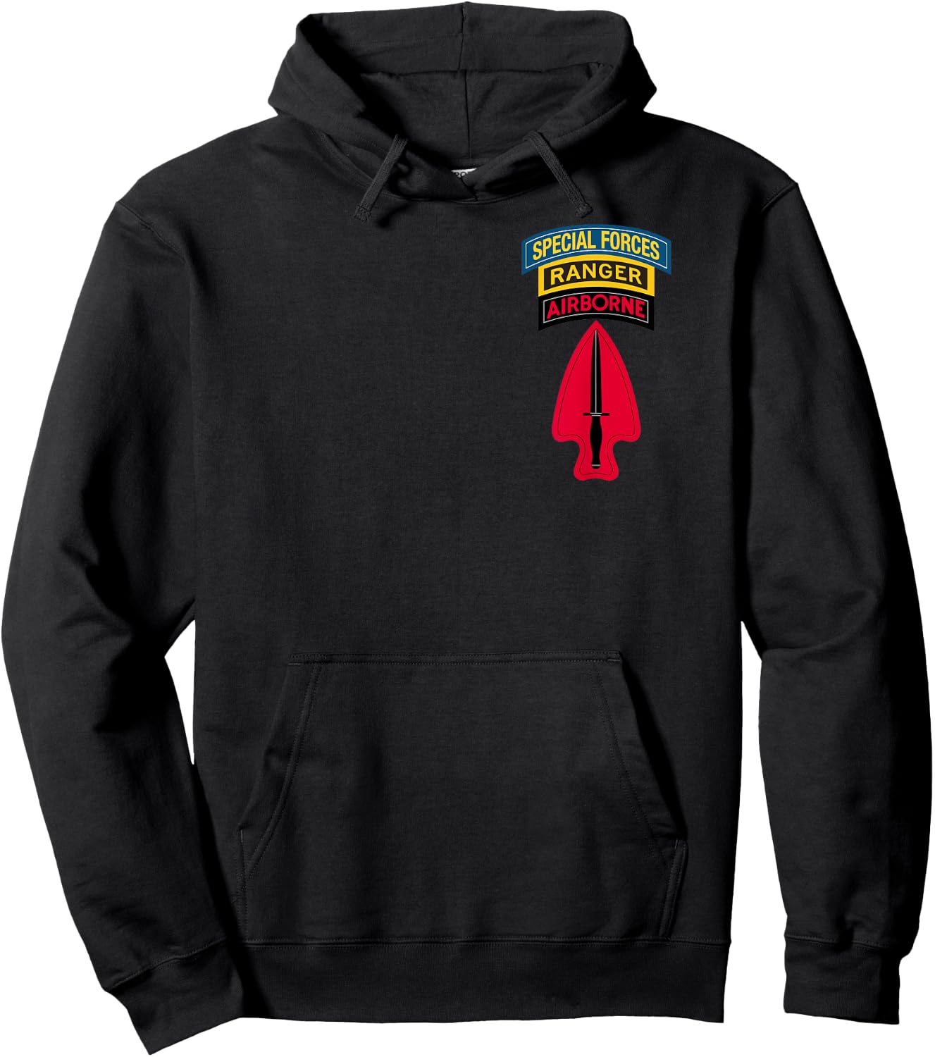 USASOC Shirt - Delta Force - Ranger SF Tab SFOD-D - Classic Hoodie - Hoodie | Black