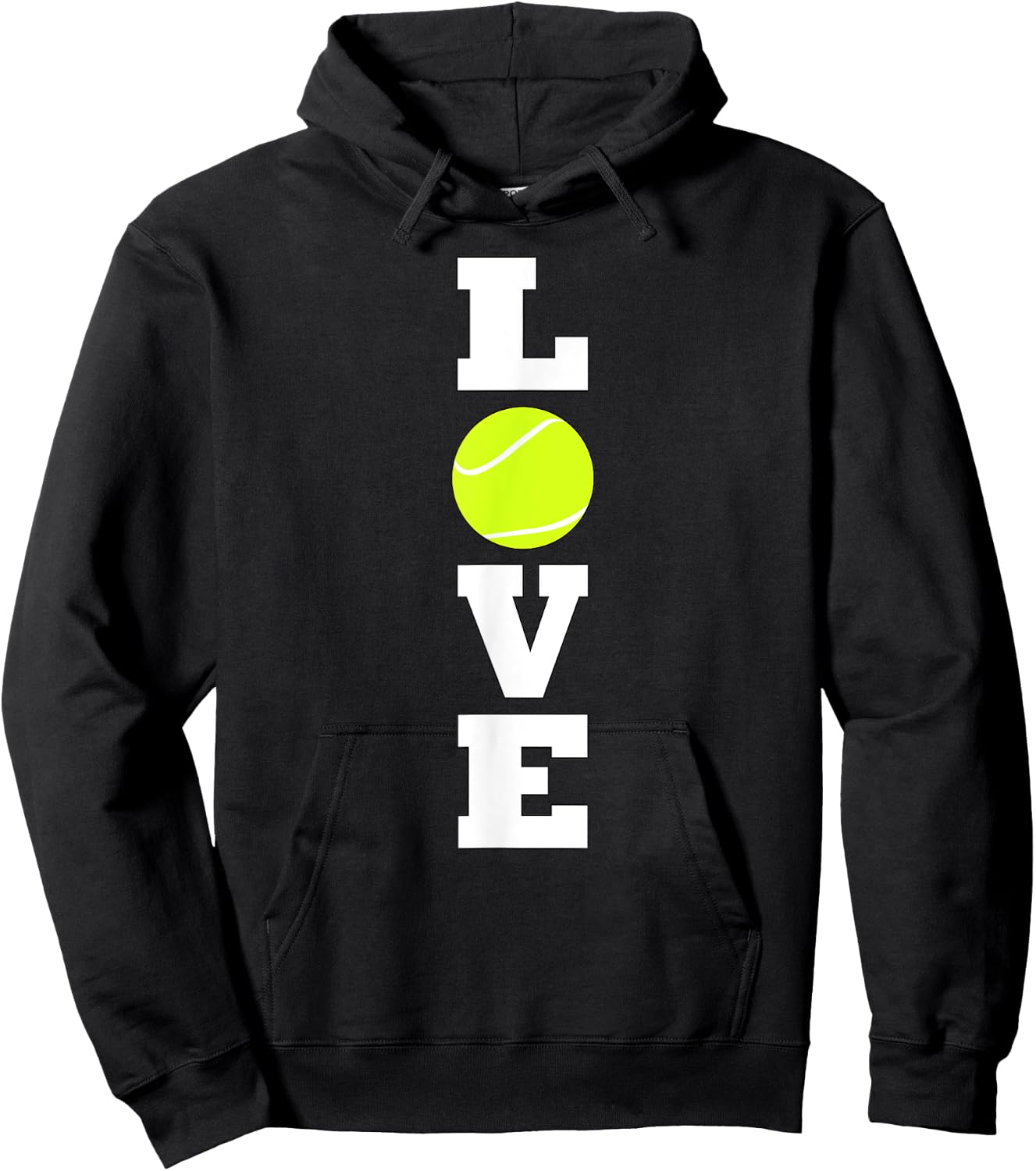 Vertical Tennis LOVE Tennis Player or Coach Practice Sports Hoodie - Hoodie | Black