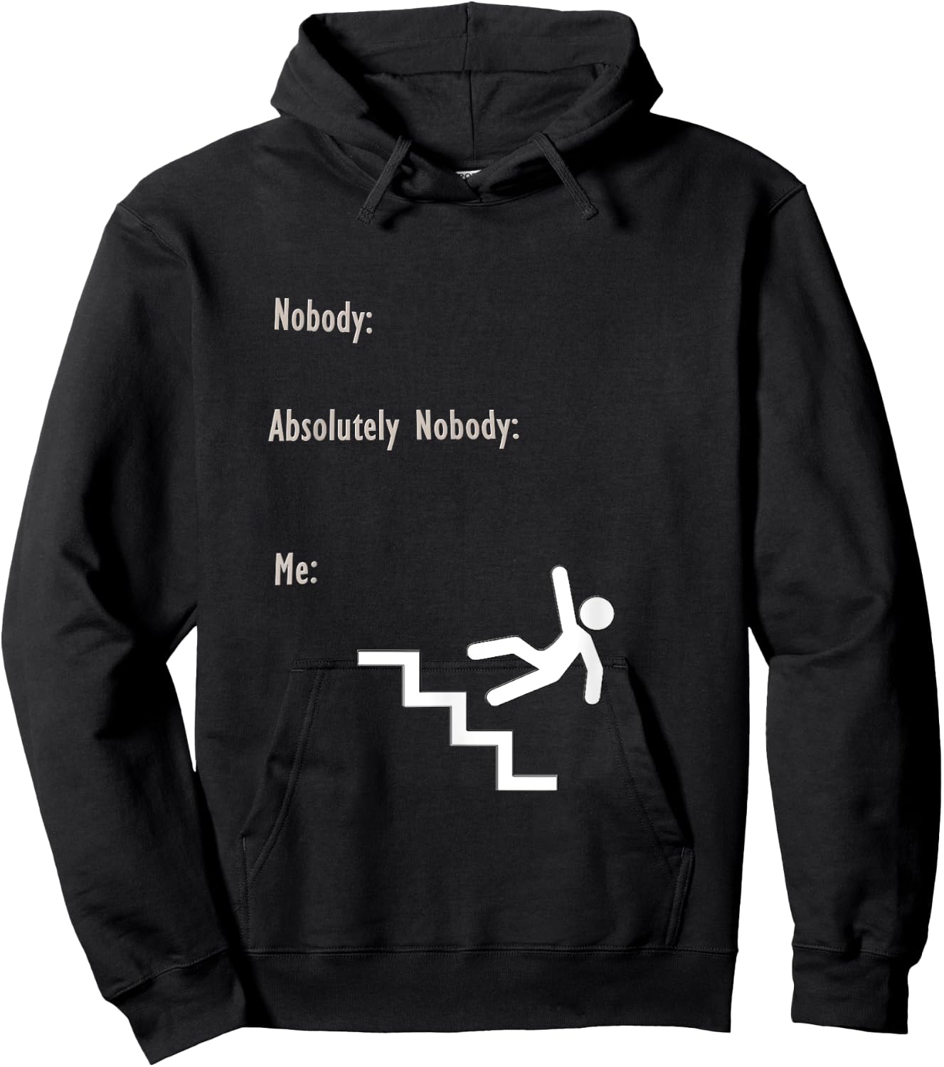 Falling Down Stairs Nobody Meme Hoodie - Hoodie | Black