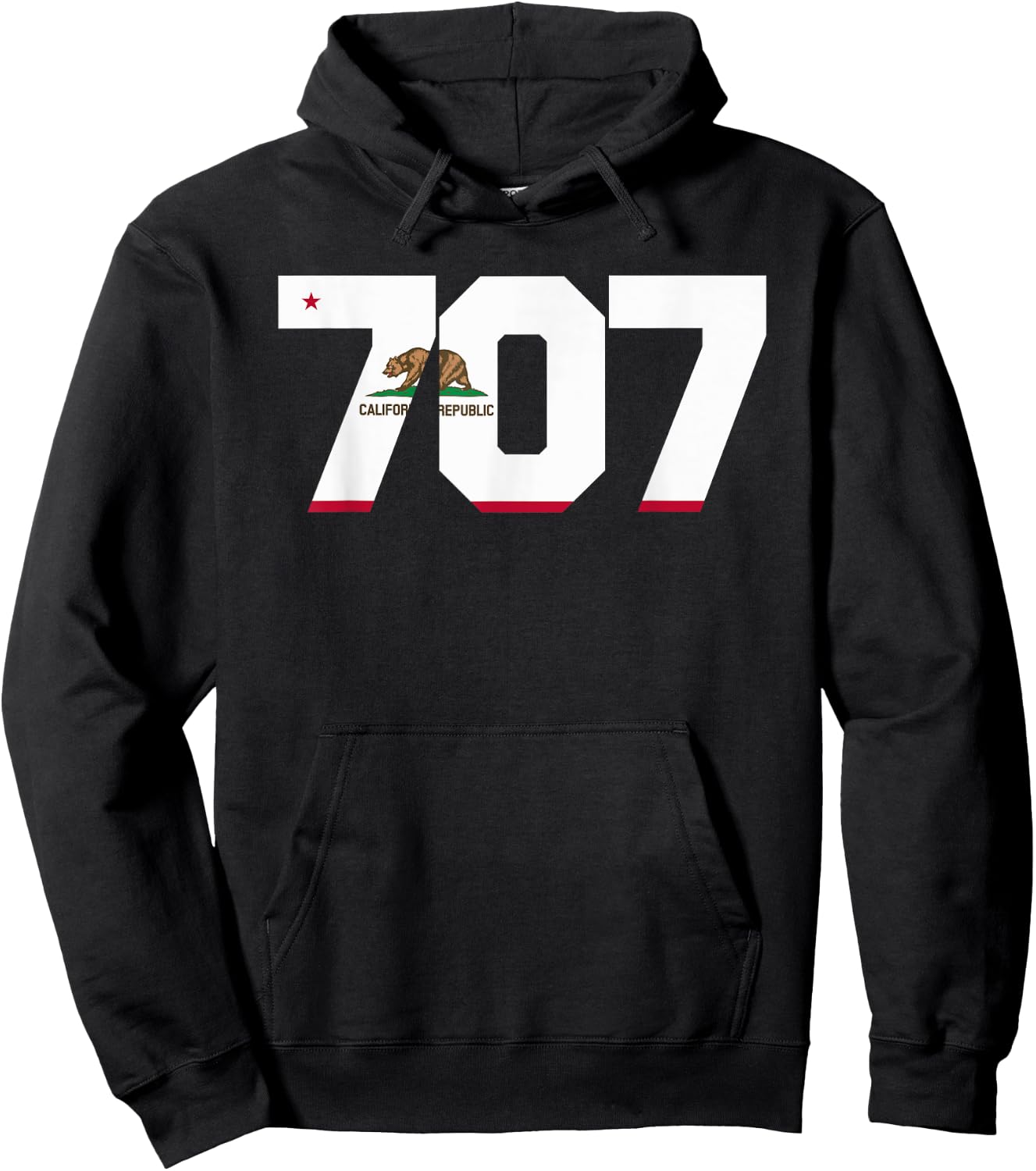 Area Code 707 shirt - Sonoma California Hoodie - Hoodie | Black
