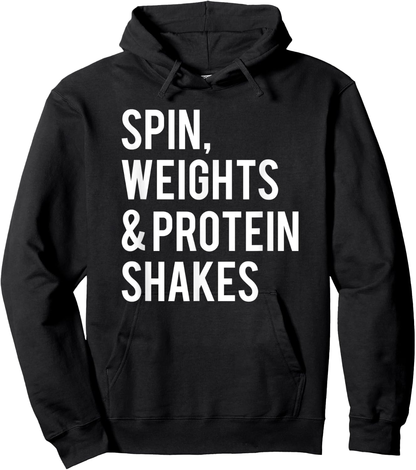 Spin Weights Protein Shakes Funny Workout Gym Spinning Class Hoodie - Hoodie | Black