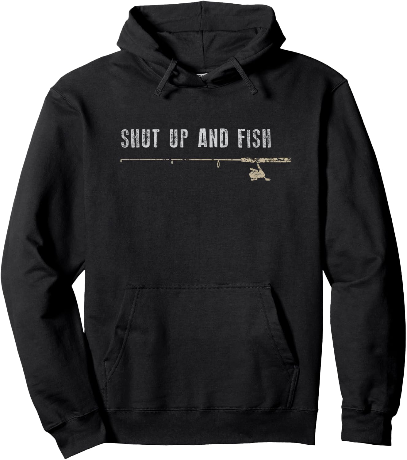 Funny Fishing Shirt, Shut Up & Fish Father's Day Gift Hoodie - Hoodie | Black
