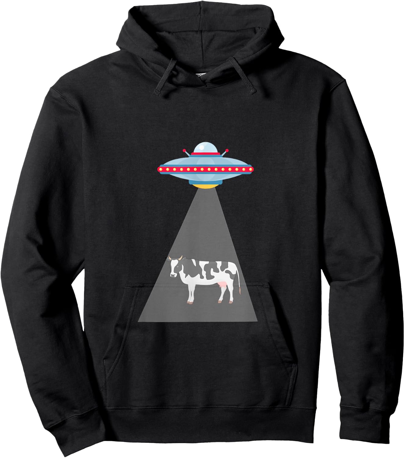 UFO Cow Abduction Hoodie - Hoodie | Black