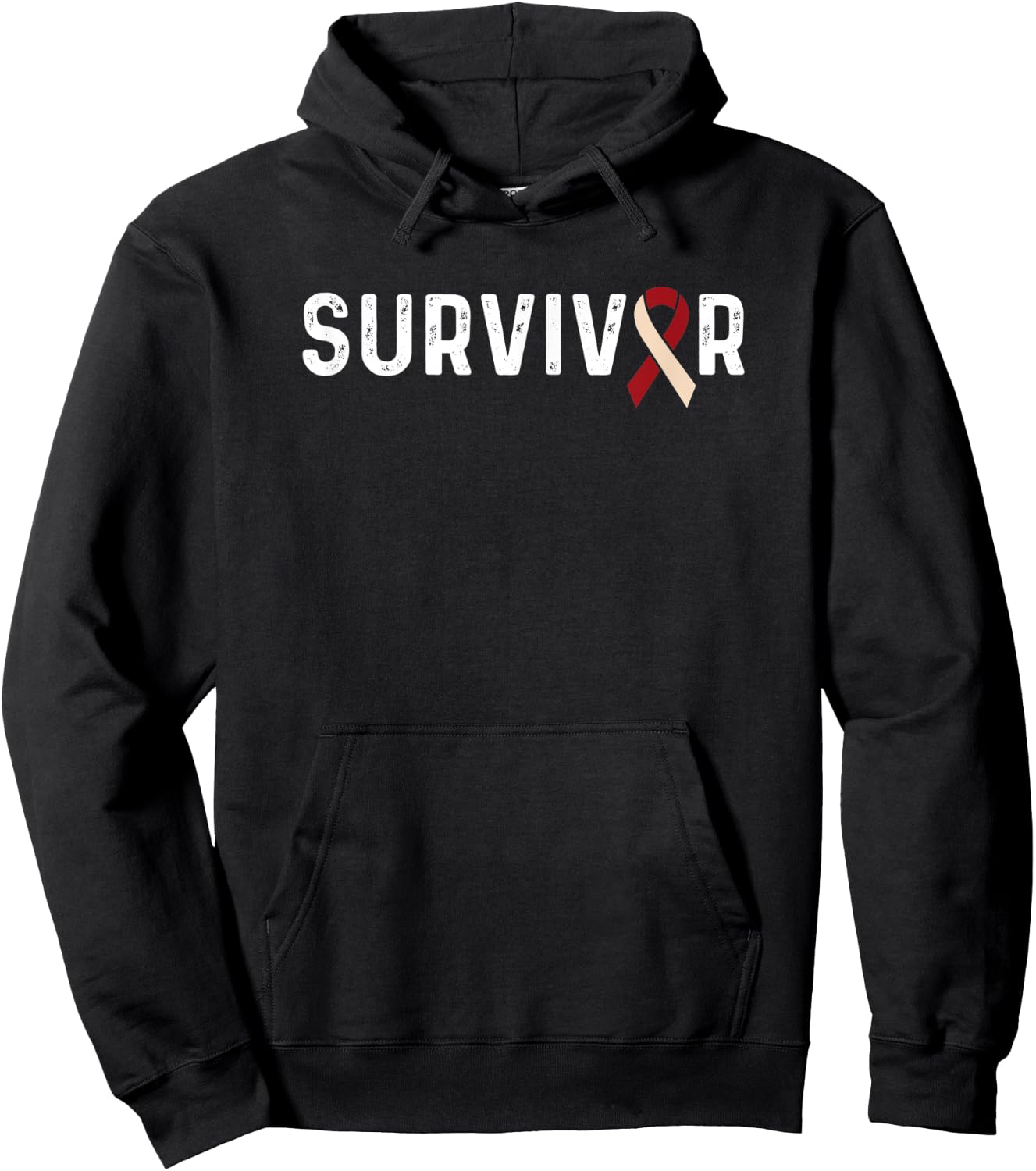 Head And Neck Cancer Awareness Ribbon Survivor Remission Hoodie - Hoodie | Black