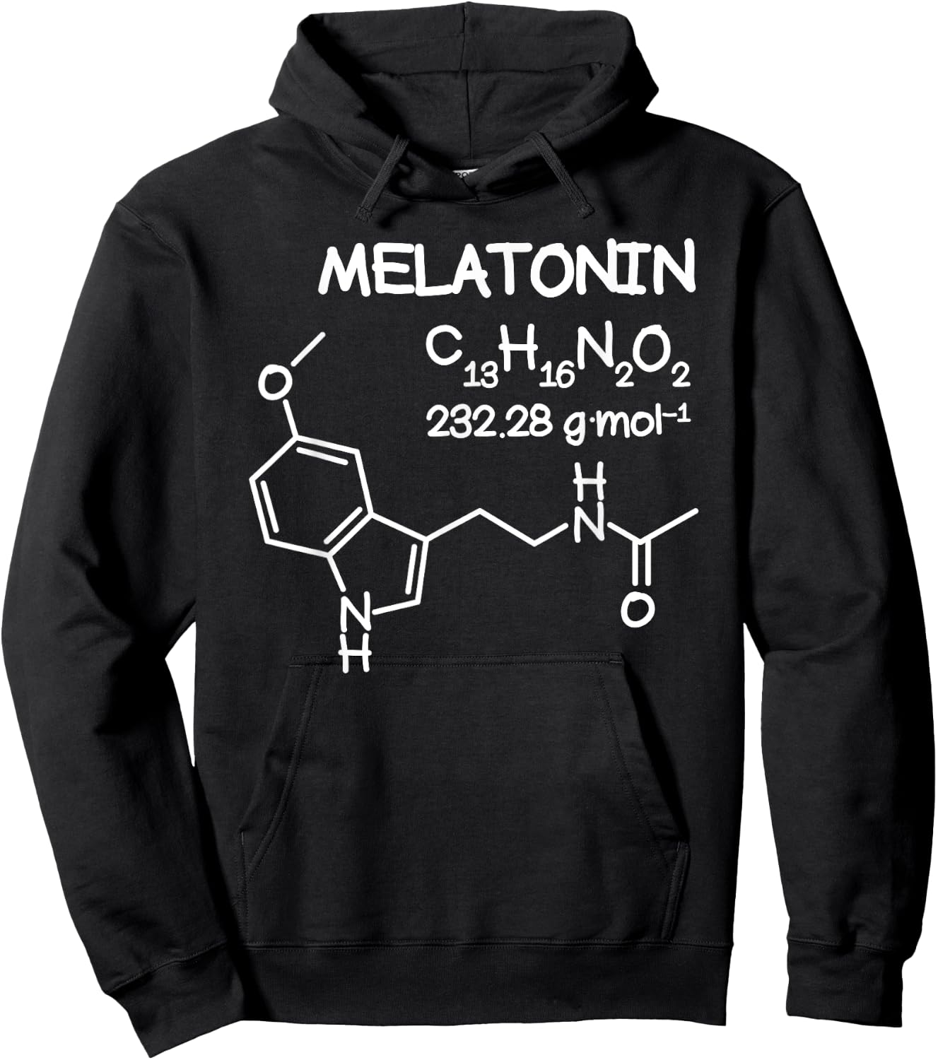 Melatonin Molecule Structure T Shirt Funny Sleep Men Women Hoodie - Hoodie | Black